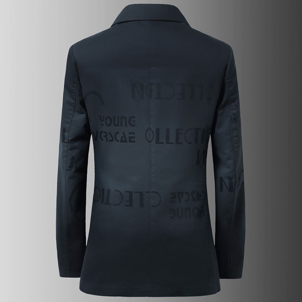 Veste Costume Hommes Décontracté Léger Luxe Style Britannique Impression 3d Mince Coupe Ajustée Petit Tendance La Mode