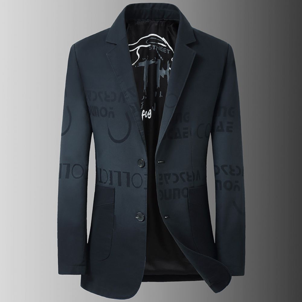 Veste Costume Hommes Décontracté Léger Luxe Style Britannique Impression 3d Mince Coupe Ajustée Petit Tendance La Mode