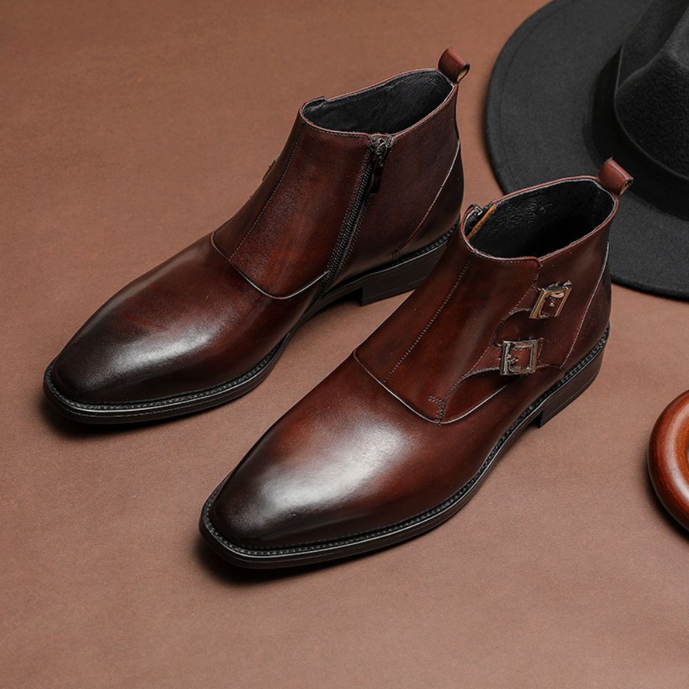 2024 Automne Et Hiver Hommes Bottes Martin En Cuir Affaires Formelles Pour