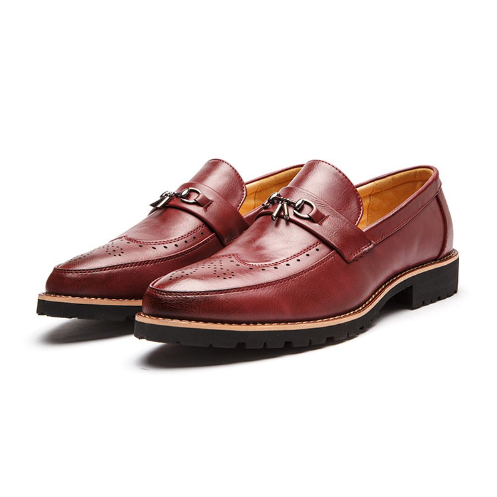 Bullock Chaussures Pour Hommes En Cuir Britanniques Ensemble Pieds Semelle Caoutchouc Respirant Jeunes Simples