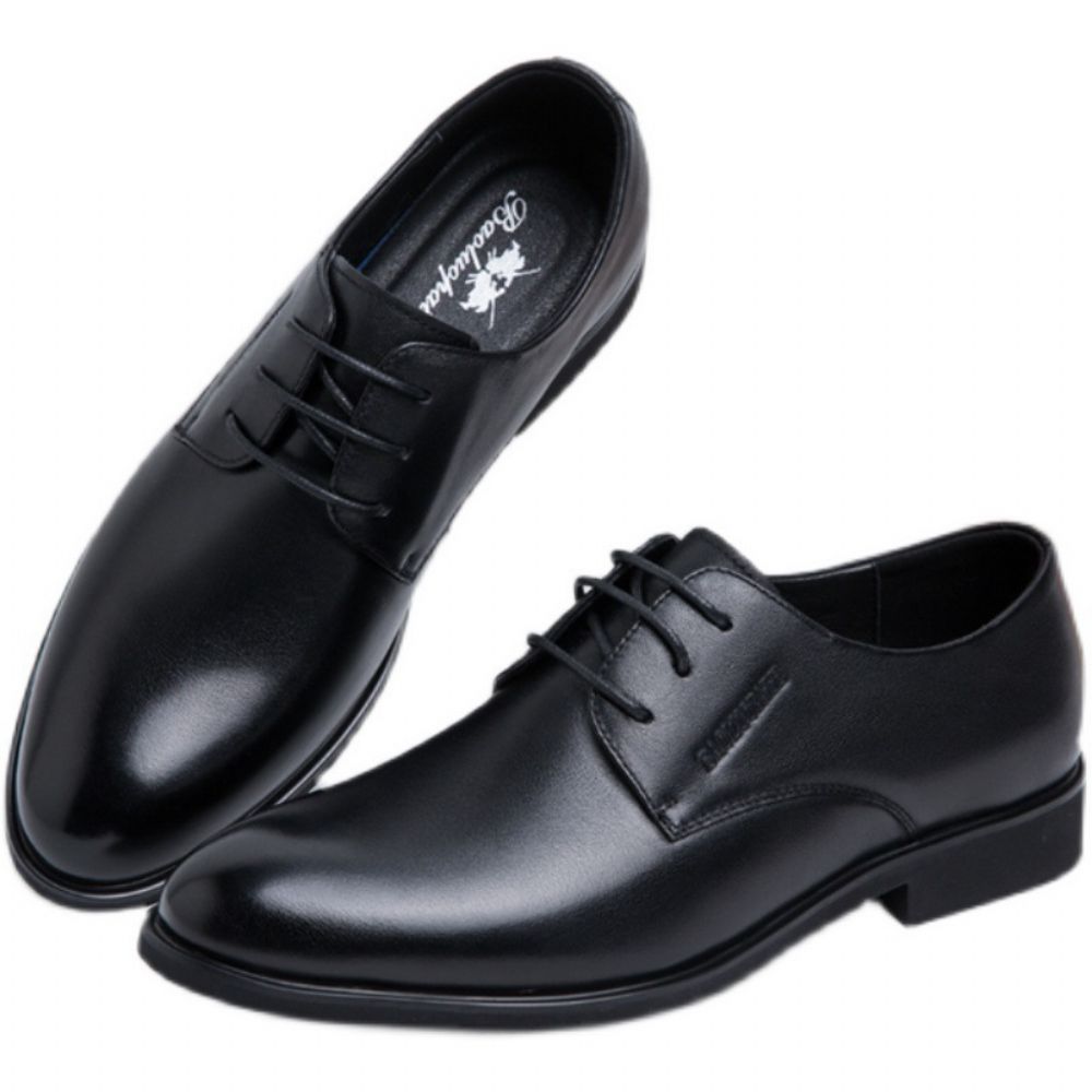 Chaussures D'affaires Formelles En Cuir Pour Hommes Printemps Et Été Décontractées À Semelle Souple Bout Rond Travail Lacets Respirantes