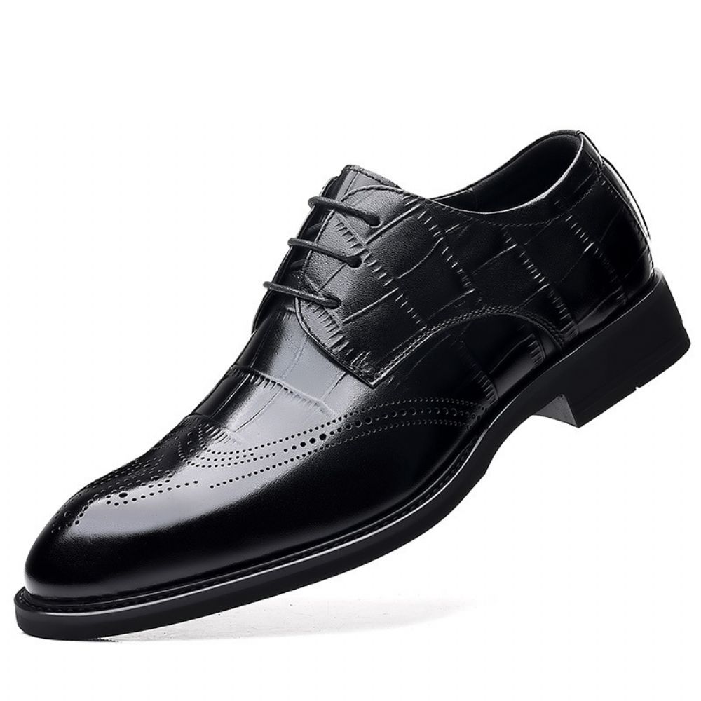 Chaussures En Cuir D'affaires Pour Hommes Haut Gamme Sauvage Britannique Faites À La Main Confortables