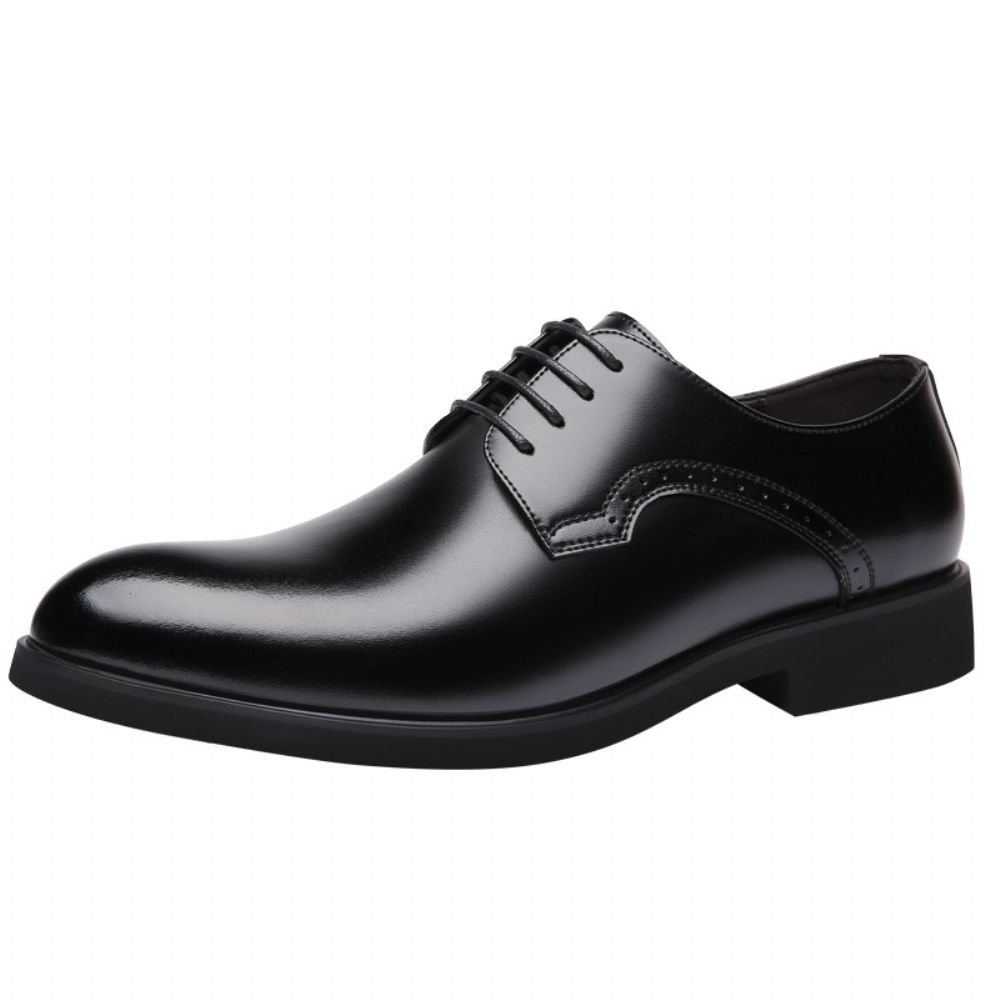 Chaussures En Cuir Basses Pour Hommes Affaires Vêtements Cérémonie Respirant Jeunes Sport Britanniques Bout Pointu À Semelles Épaisses