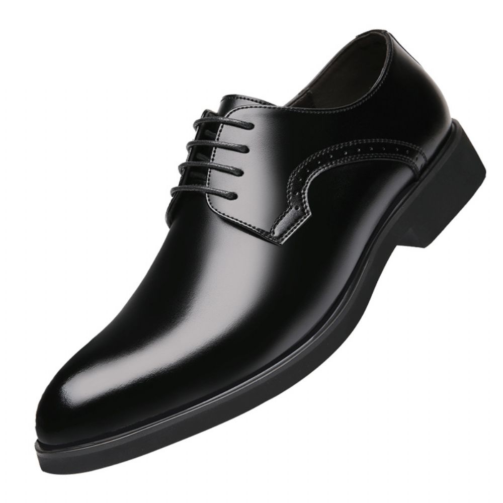 Chaussures En Cuir Basses Pour Hommes Affaires Vêtements Cérémonie Respirant Jeunes Sport Britanniques Bout Pointu À Semelles Épaisses