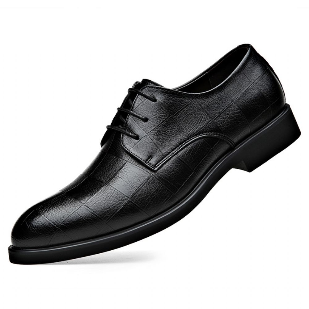 Chaussures En Cuir Creuses Au Printemps Et Été Pour Augmenter Formelles D'affaires À Lacets Mariage Basses Hommes