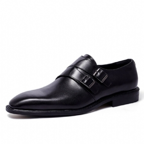 Chaussures En Cuir Décontractées D'affaires Pour Hommes Boucle Respirantes Simples Formelles Britanniques