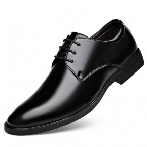 Chaussures En Cuir Formelles Hommes Britannique Noir Bout Pointu Tendance Affaires Décontractées Fond Souple Surface Pour