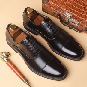 Chaussures En Cuir Formelles Pour Hommes Britanniques Pointues Mariage Marié Décontractées