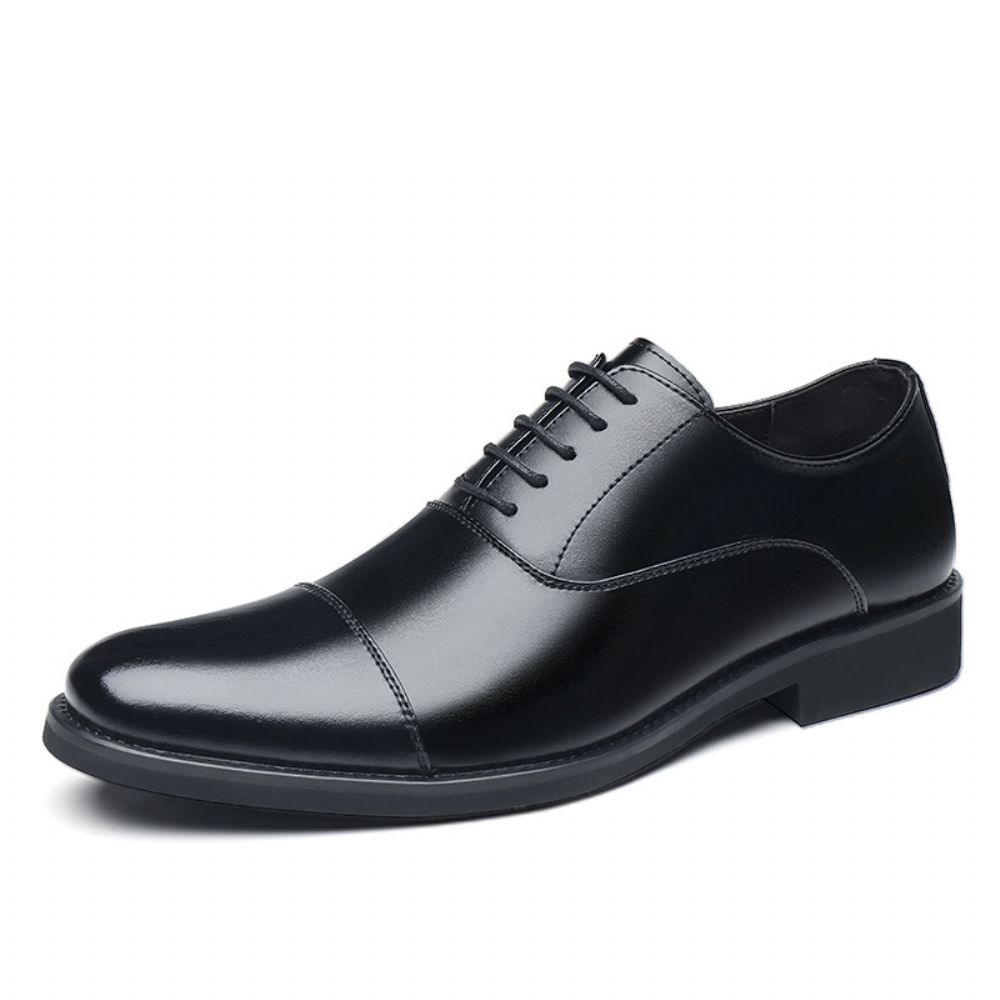 Chaussures En Cuir Formelles Pour Hommes Britanniques Pointues Mariage Marié Décontractées