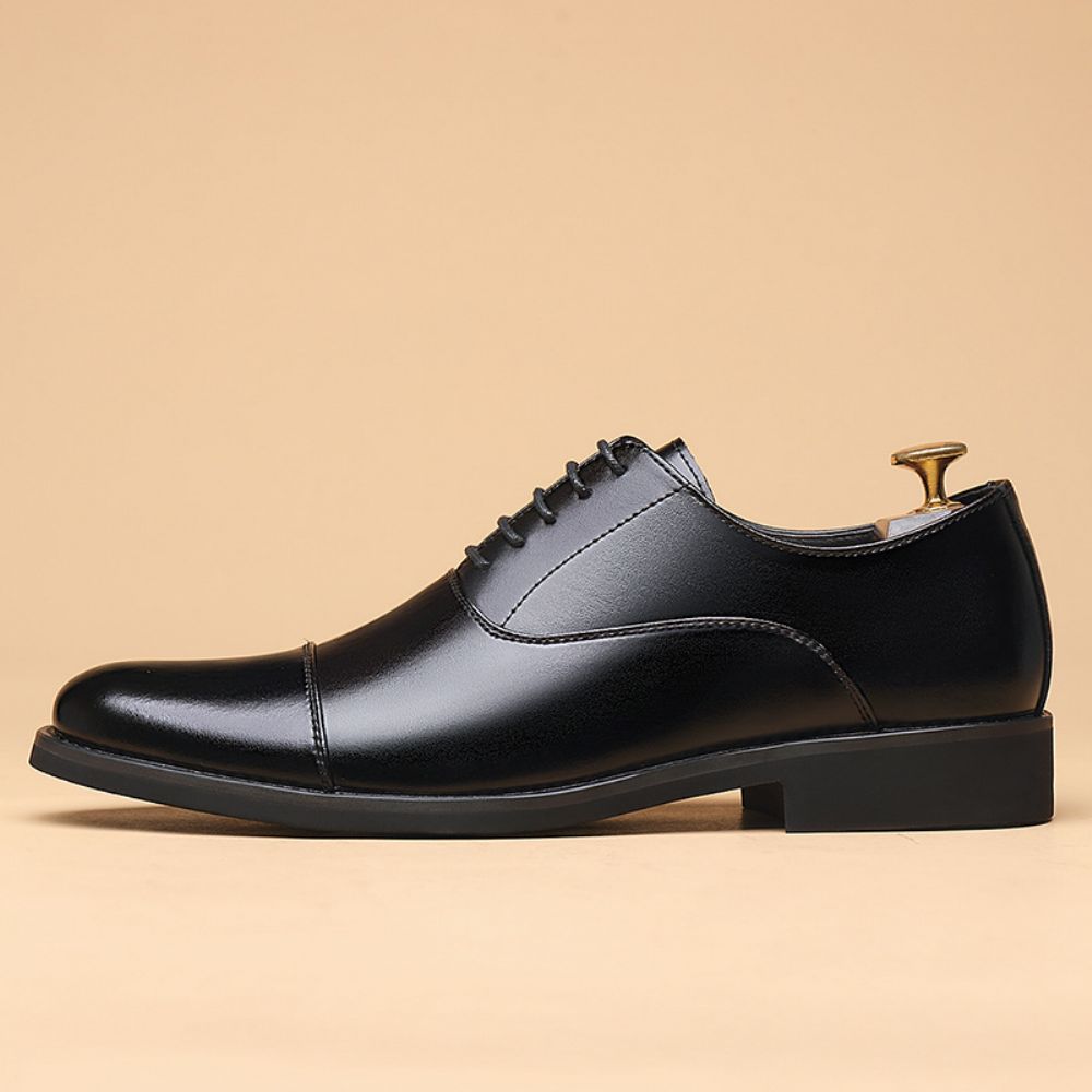 Chaussures En Cuir Formelles Pour Hommes Britanniques Pointues Mariage Marié Décontractées