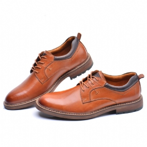 Chaussures En Cuir Habillées Pour Hommes Bout Pointu Britannique Rehaussant Grande Taille