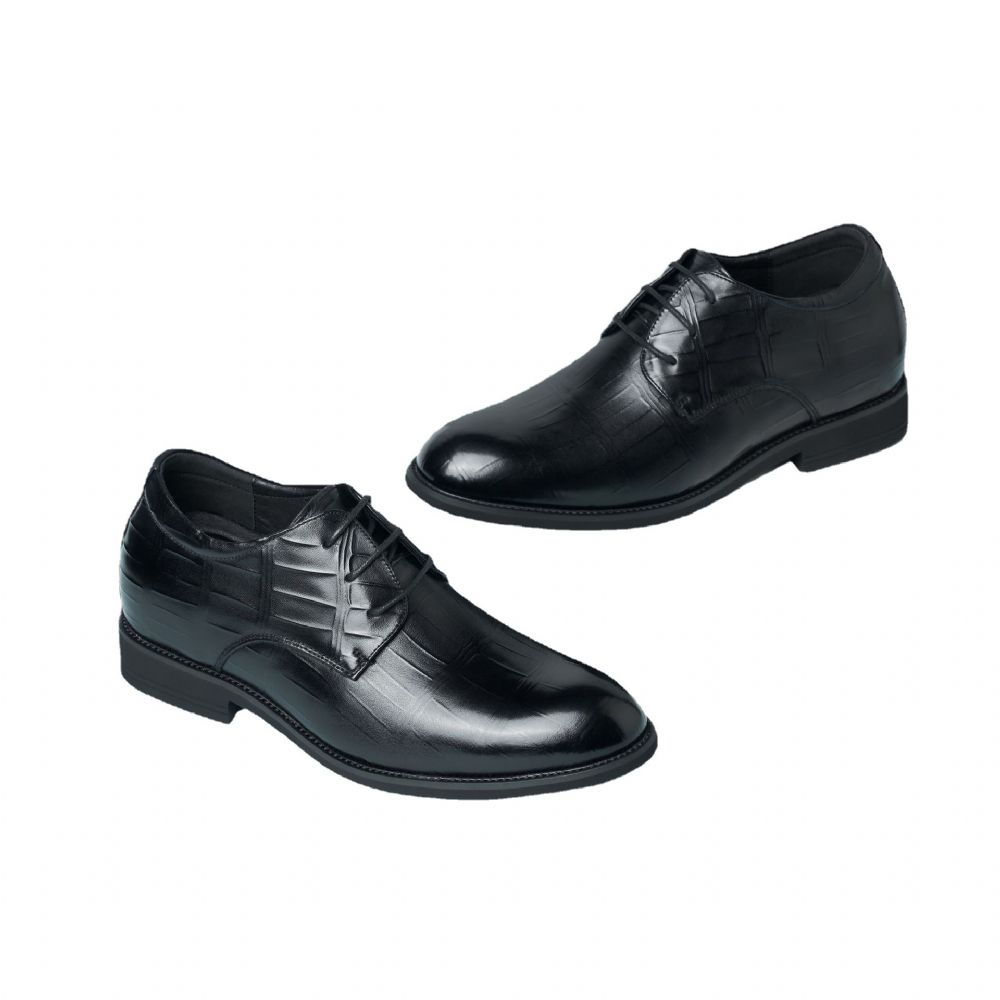 Chaussures En Cuir Pour Hommes Automne Et Hiver Décontractées Britanniques À Bout Pointu Robe Formelle Augmenter Mariage Du Marié