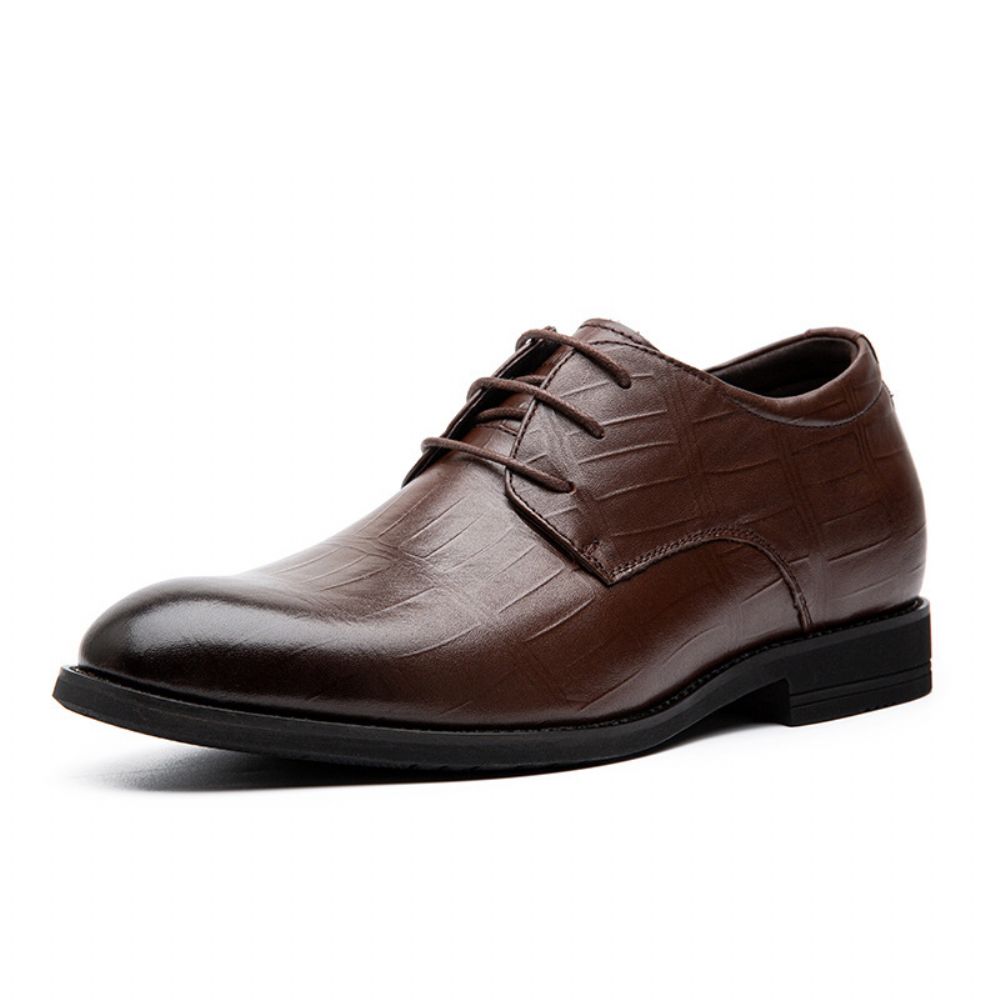 Chaussures En Cuir Pour Hommes Automne Et Hiver Décontractées Britanniques À Bout Pointu Robe Formelle Augmenter Mariage Du Marié