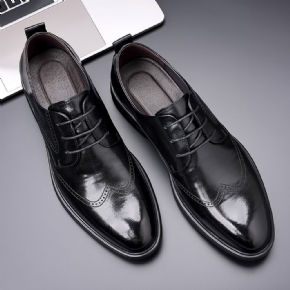 Chaussures En Cuir Pour Hommes Brock British Business Décontractées Noires Robe