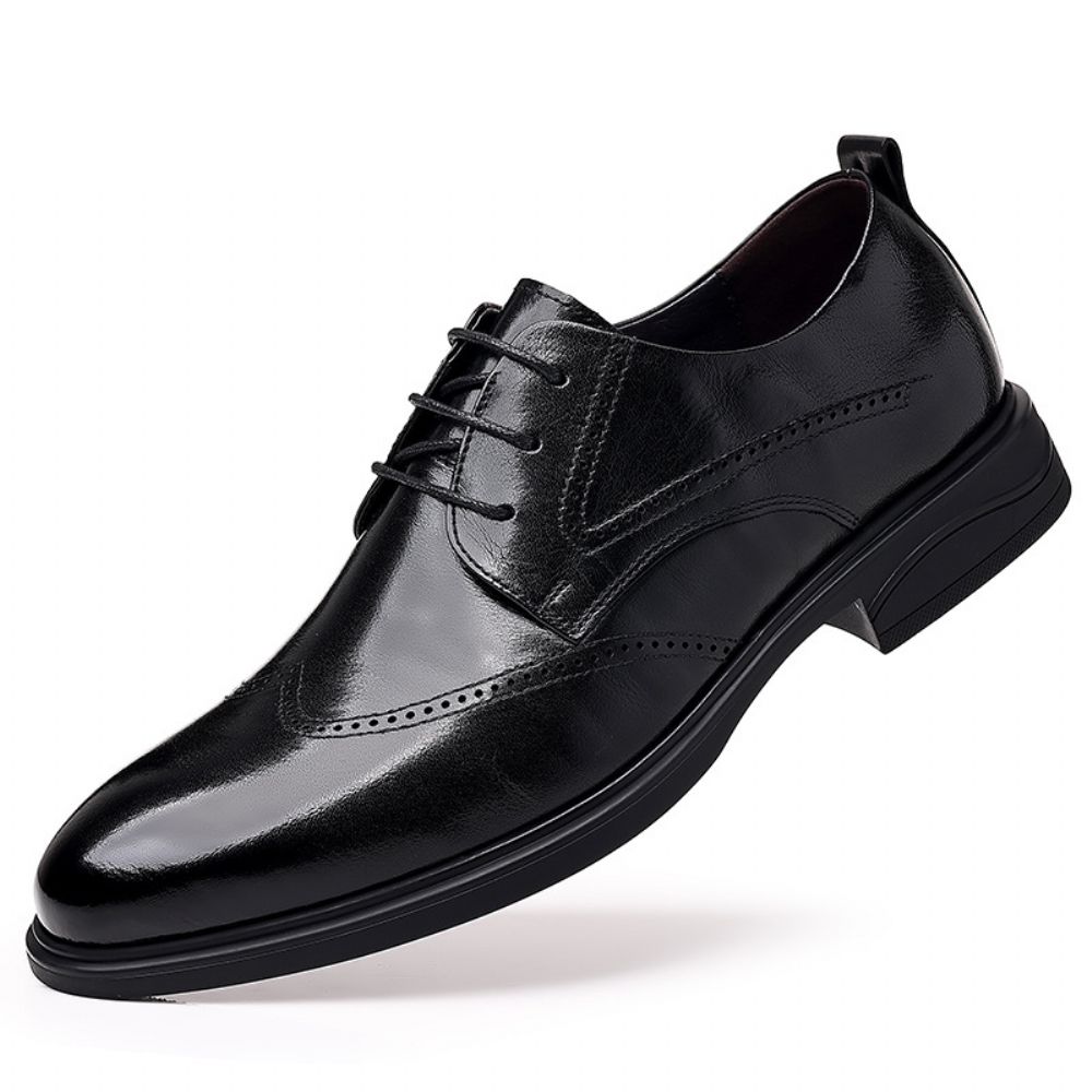 Chaussures En Cuir Pour Hommes Brock British Business Décontractées Noires Robe