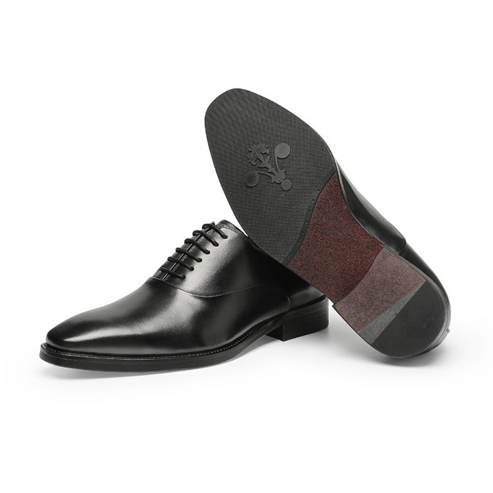 Chaussures En Cuir Pour Hommes Robe D'affaires Style Britannique Décontractées Faites À La Main Haut Gamme