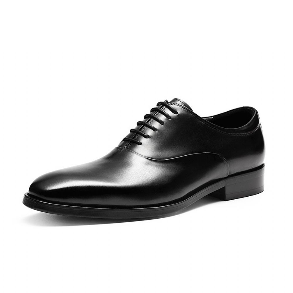 Chaussures En Cuir Hommes Véritable 2024 Affaires Robe Formelle Britannique Petite Tête Carrée Automne Et Hiver Peau Vache Loisirs Faits À La Main