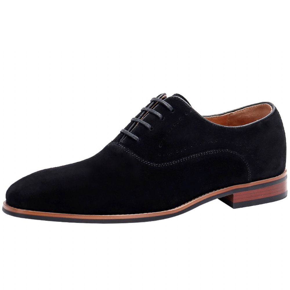 Chaussures Décontractées En Nubuck Pour Hommes À Lacets Britanniques Bout Pointu Daim Cuir Suédé