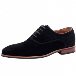 Chaussures Décontractées En Nubuck Pour Hommes À Lacets Britanniques Bout Pointu Daim Cuir Suédé