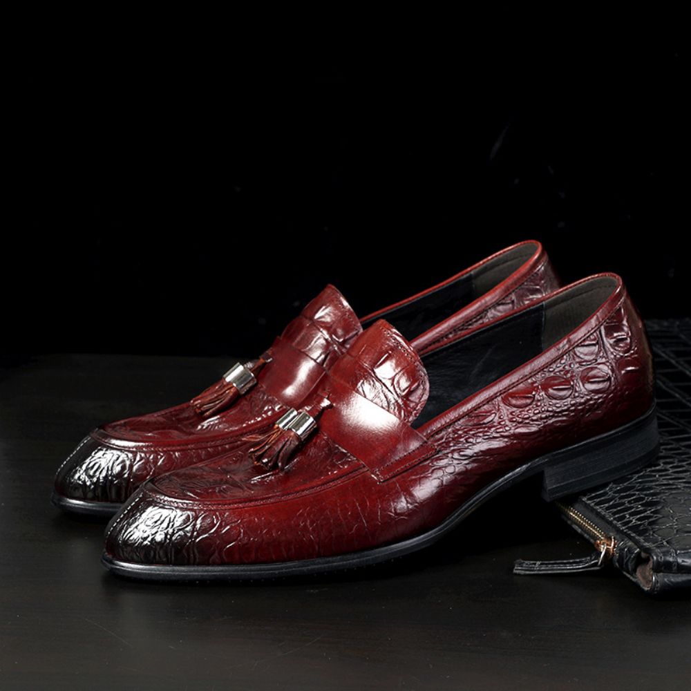 Chaussures Formelles Hommes En Cuir Britannique Oo Motif Poisson Pour Gland Décontractées