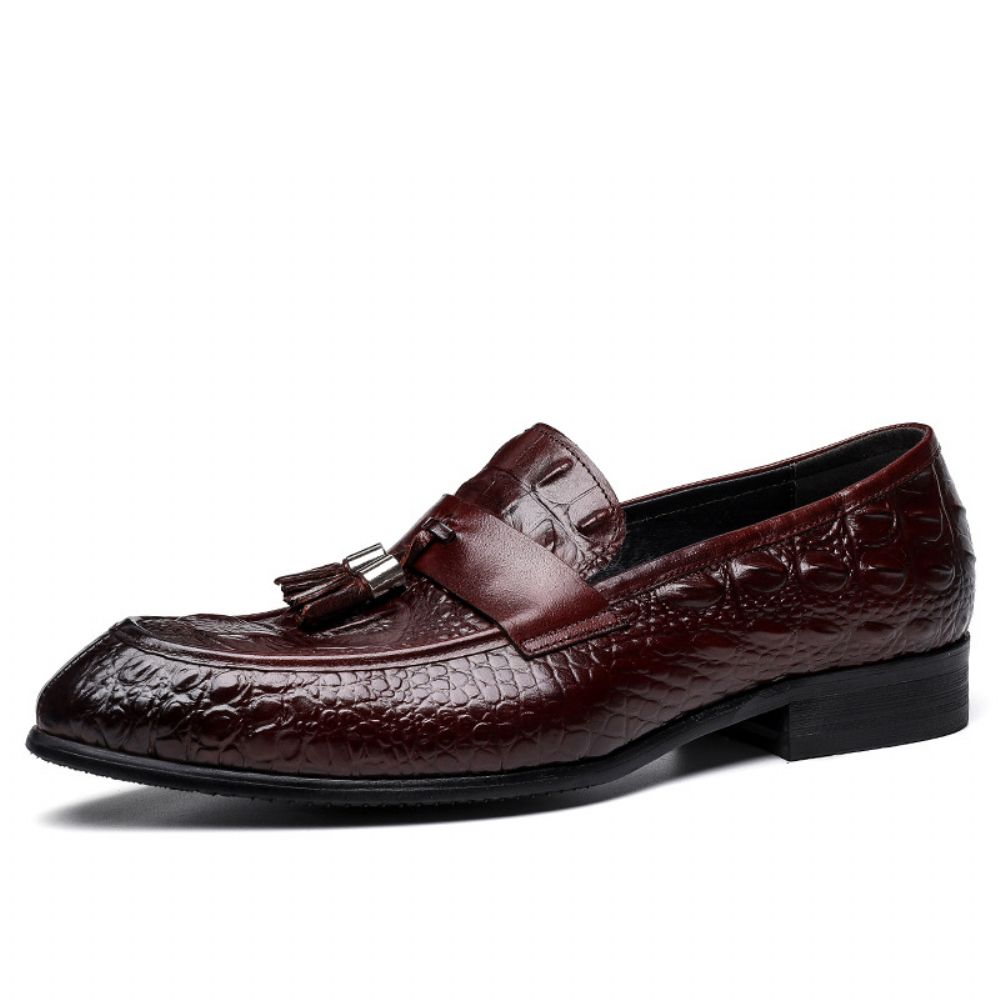 Chaussures Formelles Hommes En Cuir Britannique Oo Motif Poisson Pour Gland Décontractées