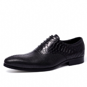 Chaussures Habillées D'affaires En Cuir Mariage Pour Hommes À Lacets Tendance Britanniques Décontractées Vachette Noir