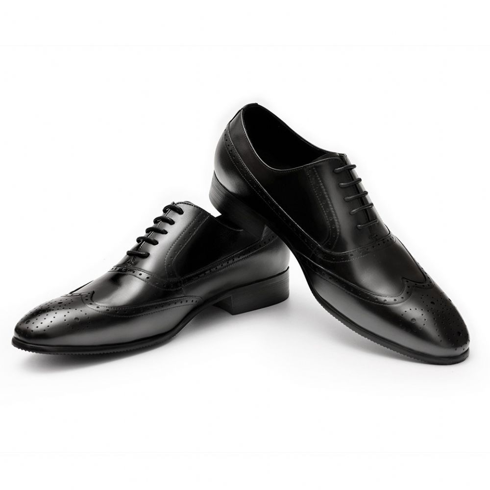 Four Seasons Chaussures En Cuir Pour Homme British Carved Business Lace-up First Layer Leather Suit