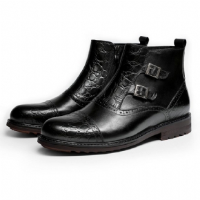 Martin Bottes Hommes 2024 Automne Et Hiver Cuir Style Britannique Mid-help Chelsea En Pour