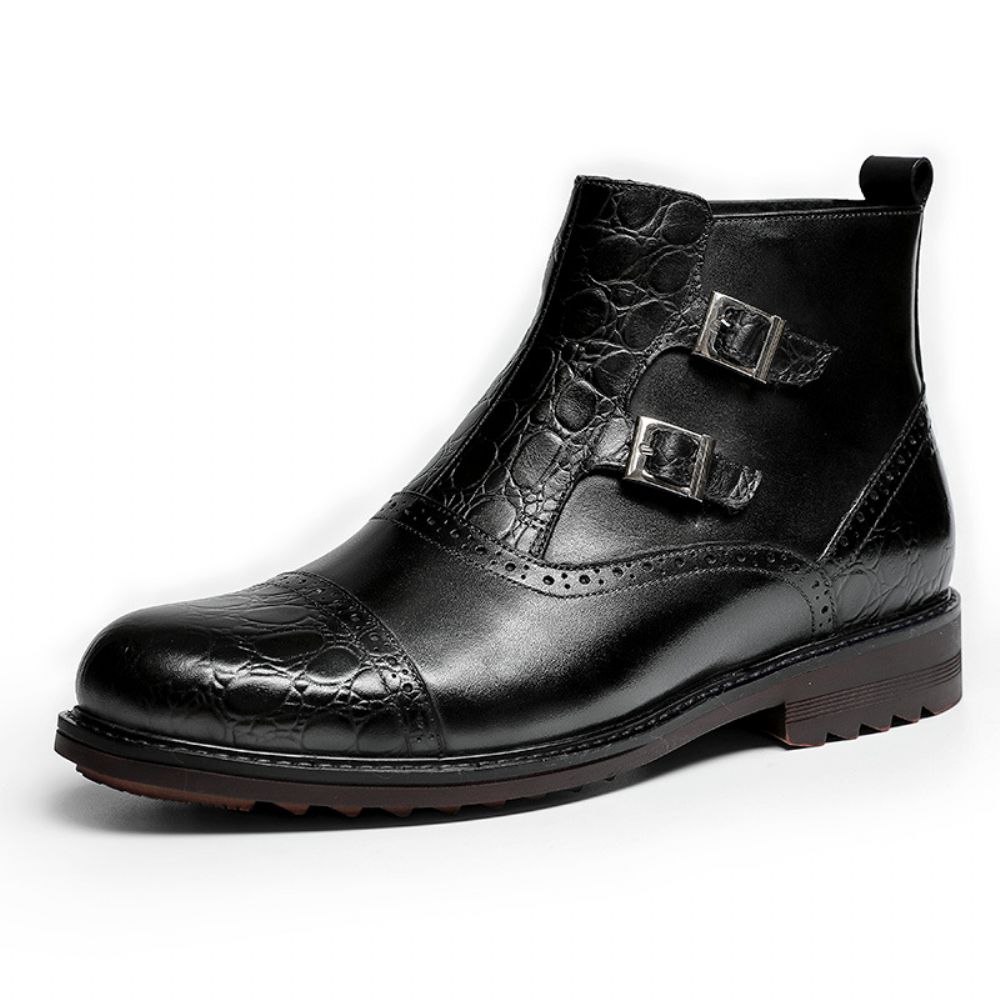 Martin Bottes Hommes 2024 Automne Et Hiver Cuir Style Britannique Mid-help Chelsea En Pour