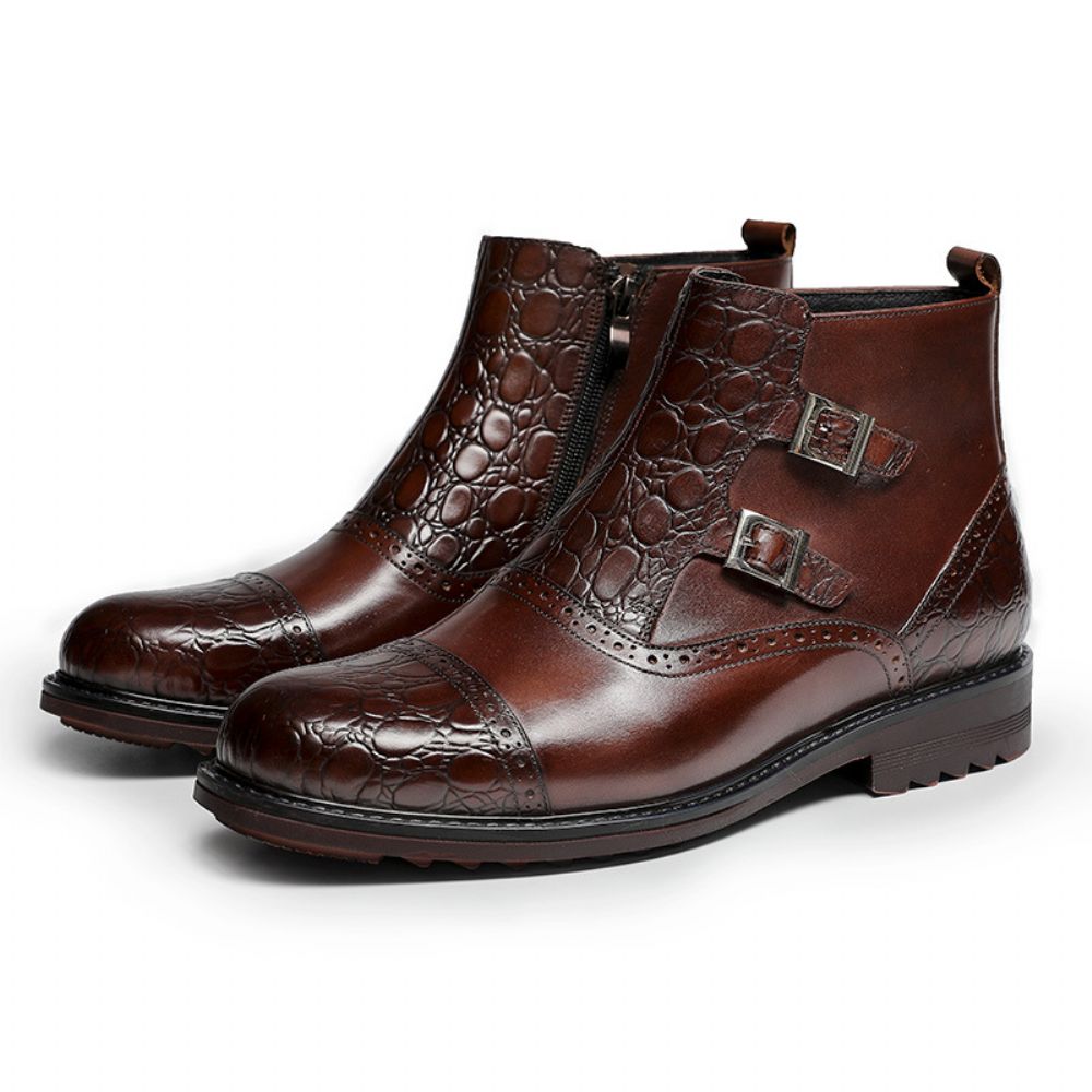 Martin Bottes Hommes 2024 Automne Et Hiver Cuir Style Britannique Mid-help Chelsea En Pour