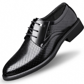 Printemps Grande Taille Chaussures Basses Pour Hommes Intérieur Rehaussé D'affaires Formelles En Cuir Creux Mariage Marié