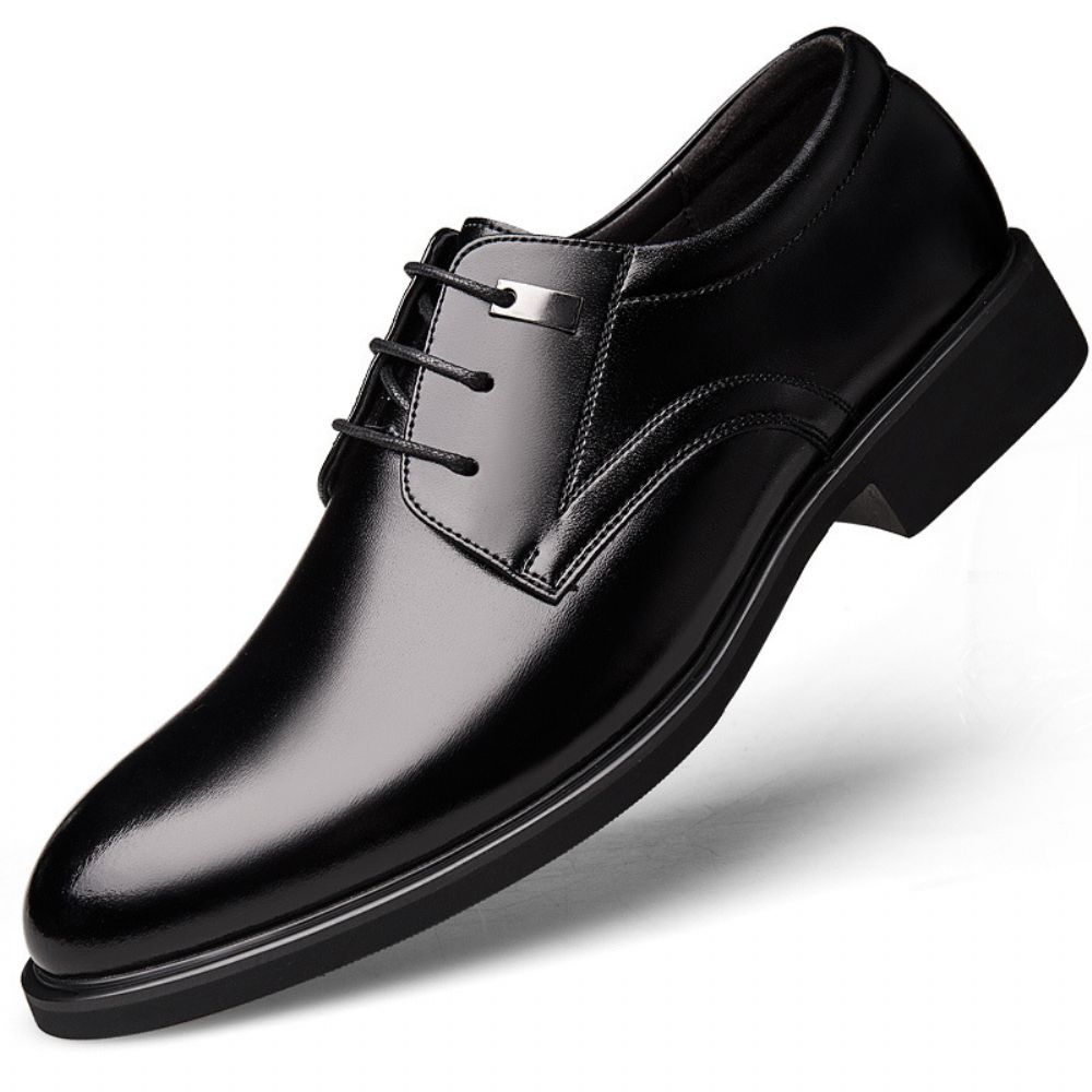 Printemps Grande Taille Chaussures Basses Pour Hommes Intérieur Rehaussé D'affaires Formelles En Cuir Creux Mariage Marié