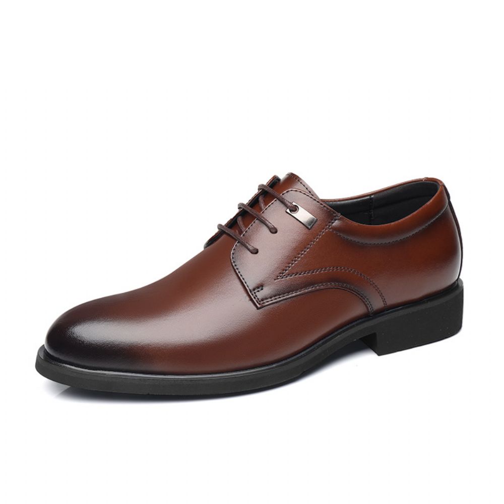 Printemps Grande Taille Chaussures Basses Pour Hommes Intérieur Rehaussé D'affaires Formelles En Cuir Creux Mariage Marié