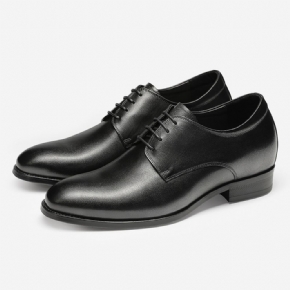 Rehaussement Intérieur Chaussures En Cuir Pour Hommes Style Couche Supérieure Lisse Derby Vachette D'affaires Formelles