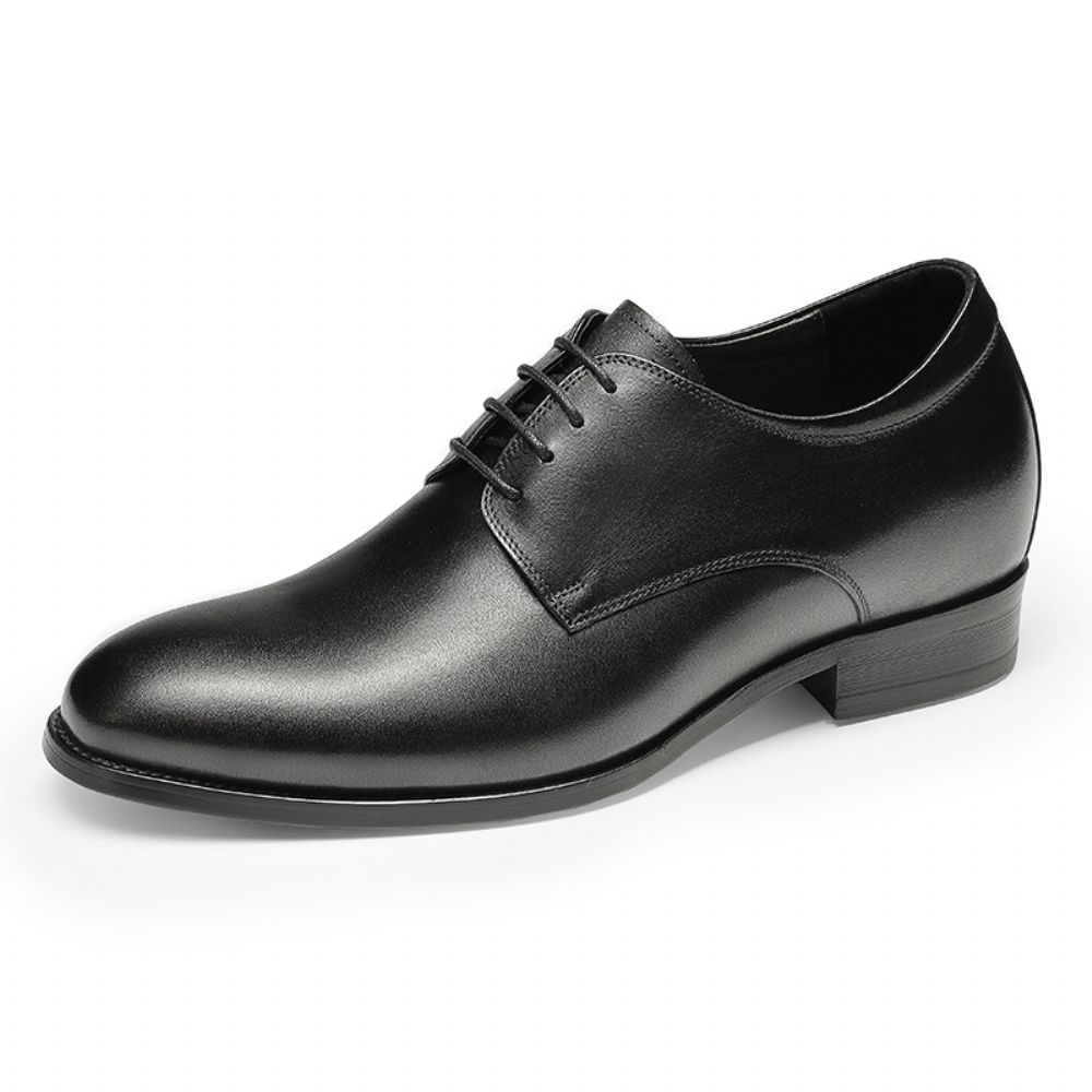 Rehaussement Intérieur Chaussures En Cuir Pour Hommes Style Couche Supérieure Lisse Derby Vachette D'affaires Formelles