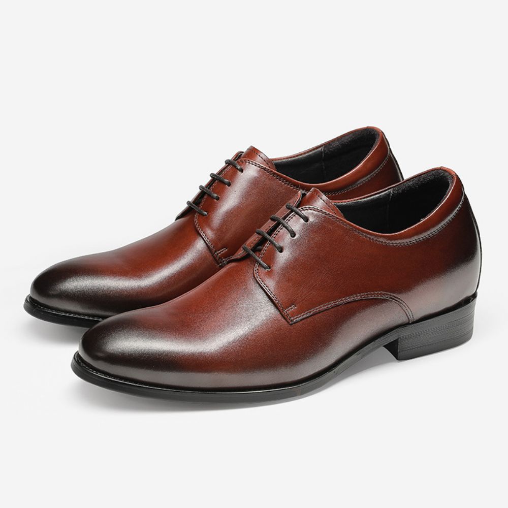 Rehaussement Intérieur Chaussures En Cuir Pour Hommes Style Couche Supérieure Lisse Derby Vachette D'affaires Formelles