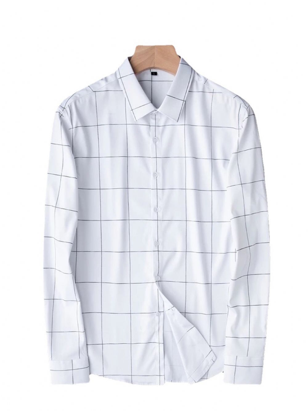 Chemise À Carreaux Luxe Légère Et Soyeuse Sans Fer Pour Hommes Manches Longues Été Automne 2024 En Soie Glace Travail Professionnel Mince Affaires Légères