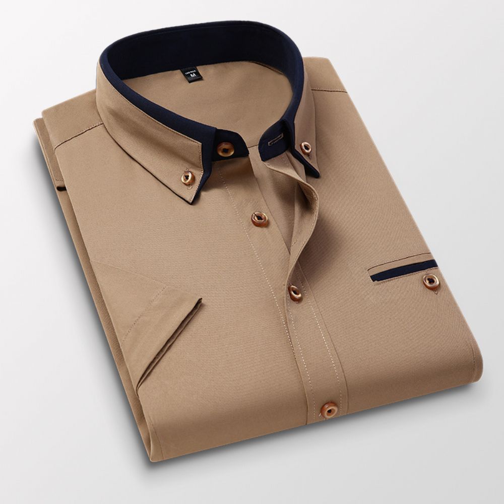 Chemise À Manches Courtes Homme Empereur Créateur Été Pour Hommes Coupe Cintrée Tenue Décontractée Sans Repassage Garçons D'honneur Doublure