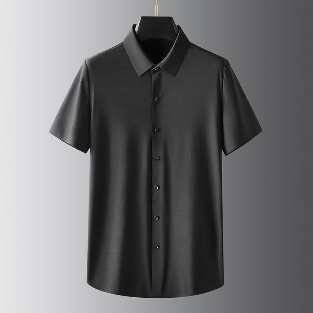 Chemise À Manches Courtes En Soie Glace Sans Couture Pour Hommes Marque Luxe Léger Haut Décontracté Vêtements T-shirt D'été