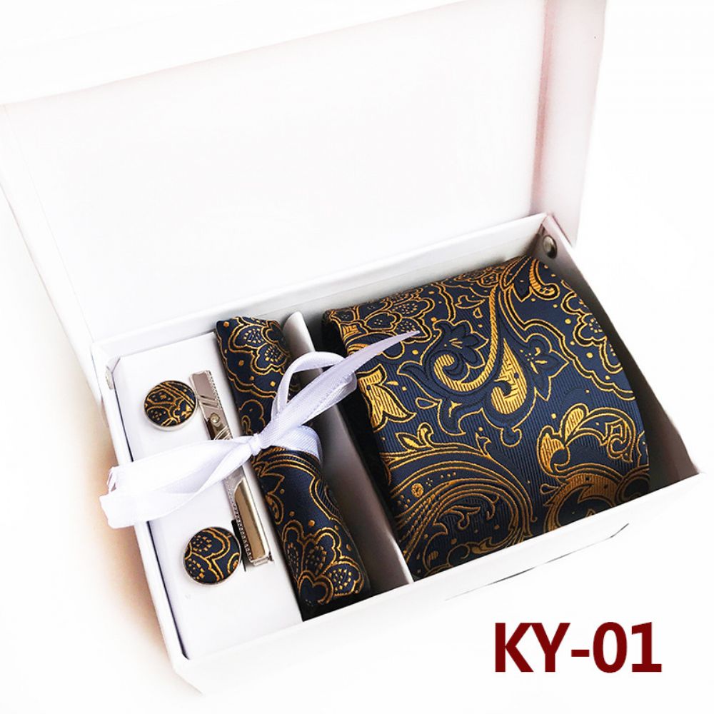 Cravate Coffret Cadeau 6 Pièces Boîte Mariage Ensemble