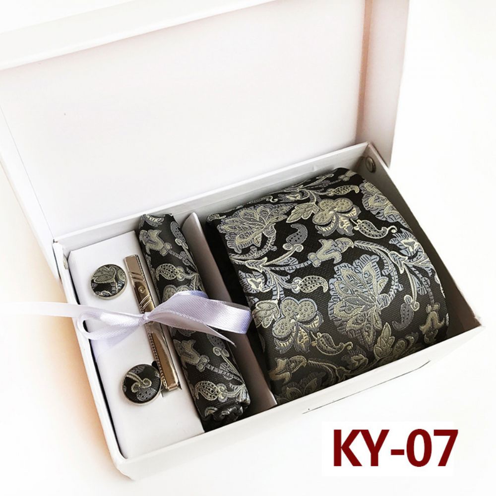 Cravate Coffret Cadeau 6 Pièces Boîte Mariage Ensemble