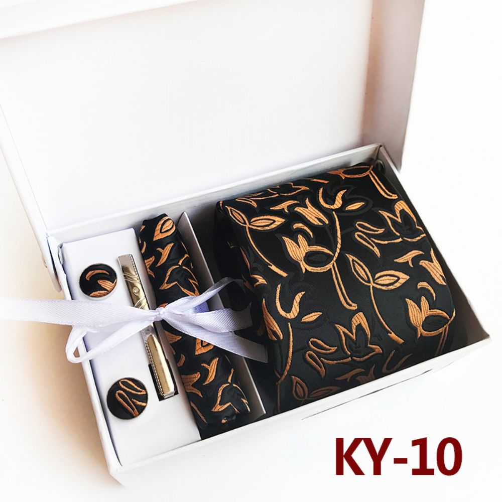 Cravate Coffret Cadeau 6 Pièces Boîte Mariage Ensemble