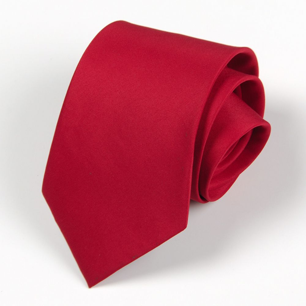 Cravate Costume D'affaires Pour Hommes Noire Faite À La Main 8cm Groupe Vêtements Professionnels Mariage Rouge