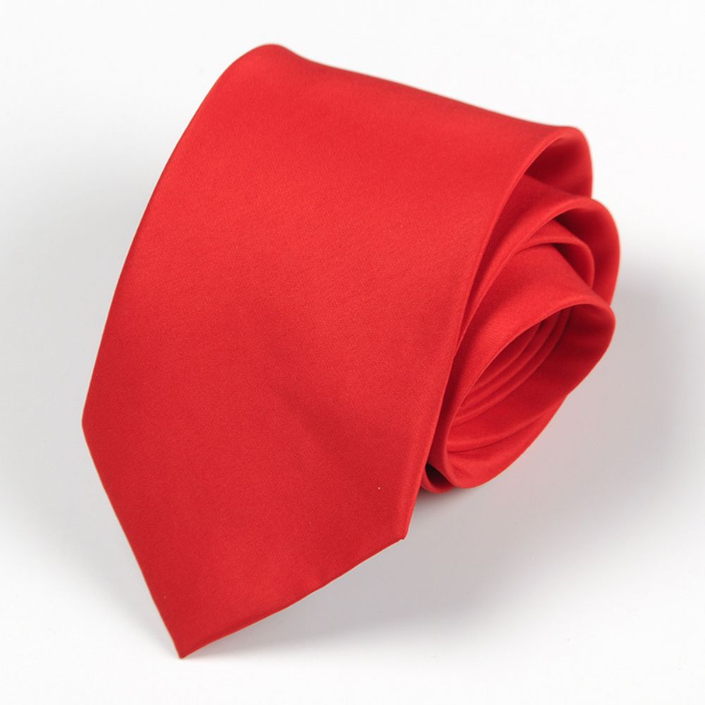 Cravate Costume D'affaires Pour Hommes Noire Faite À La Main 8cm Groupe Vêtements Professionnels Mariage Rouge