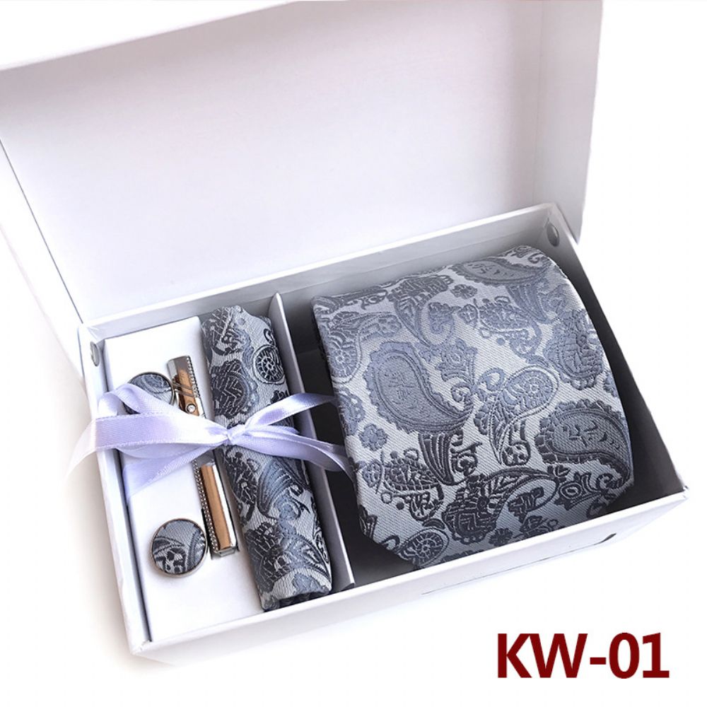 Cravate Pour Hommes Taille Fleur 14 Couleurs Coffret Cadeau 6 Pièces Costume Groupe Affaires Formel Mariage