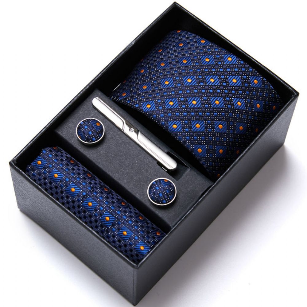 Ensemble Coffret Cadeau Cravate Pour Hommes Formel Affaires Mariage Travail Groupe Chemise Accessoires Été