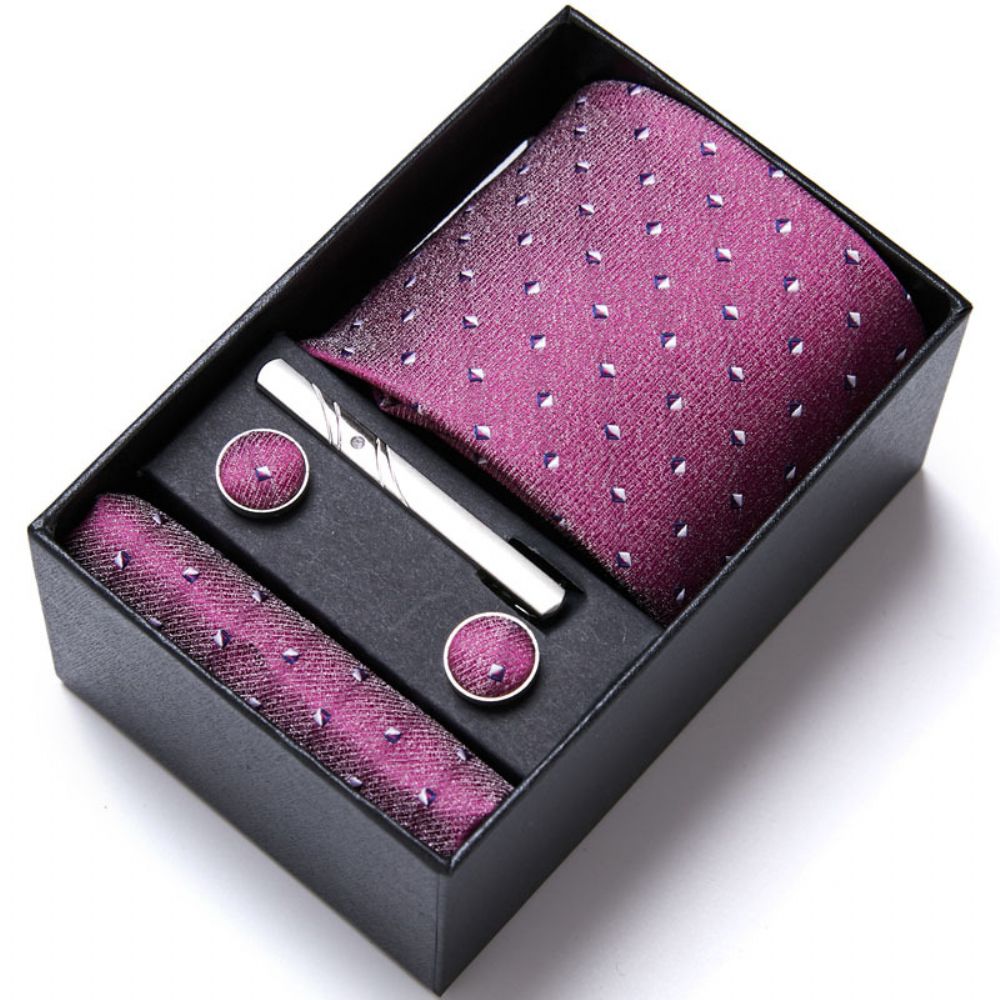 Ensemble Coffret Cadeau Cravate Pour Hommes Formel Affaires Mariage Travail Groupe Chemise Accessoires Été